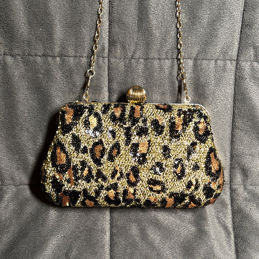 Leopard Print Evening Clutch